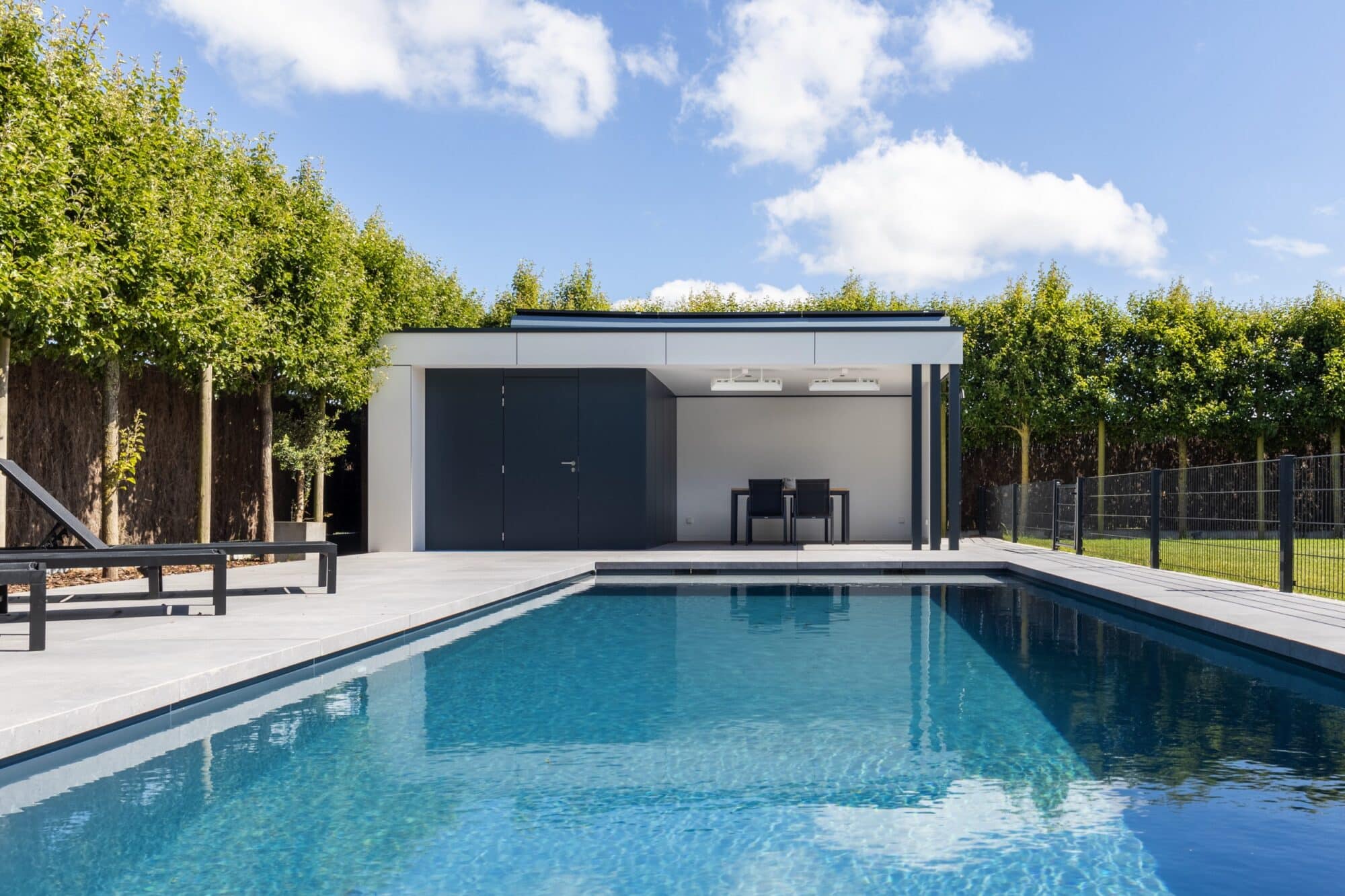 Zwembad met moderne poolhouse